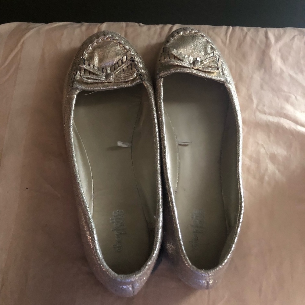Gold loafers